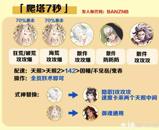 阴阳师佑世之光爬塔怎么7秒完成