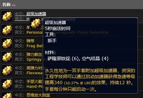 魔兽世界专业属性加成详解