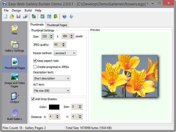 Easy Web Gallery Builder(HTML图库与幻灯片制作工具)软件截图-1